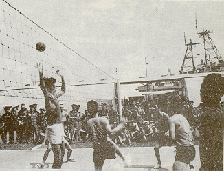 Volleyball tournament on Navy Day 1974